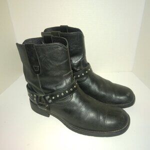 Bed Stu black leather motorcycle boots size 9